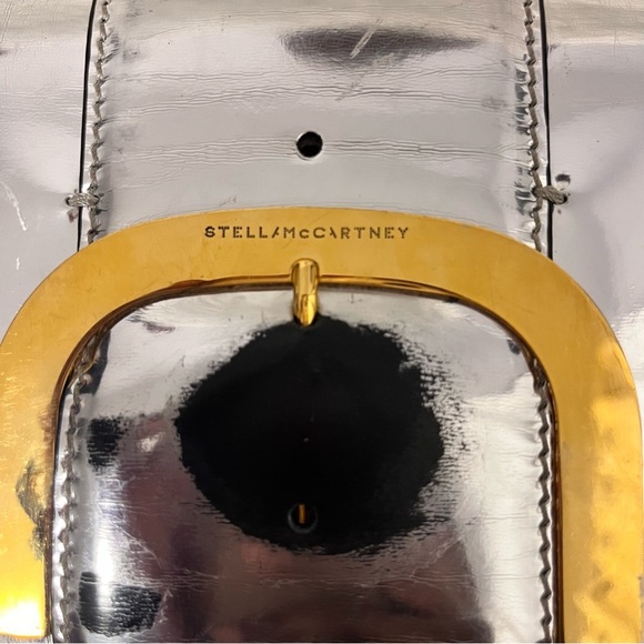 Stella McCartney Silver Metallic Gold Hardware Crossbody Bag Salma Hayek - Picture 9 of 16